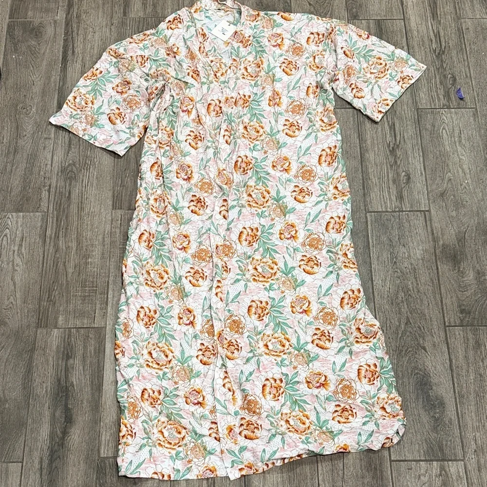NWT World Market Floral Cotton Pajama Robe